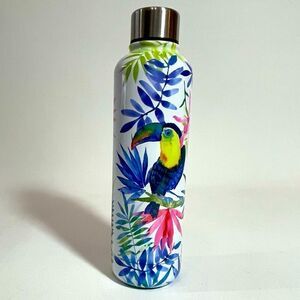 Toucan Jungle 17 ounce stainless steel double walled thermal bottle with lid